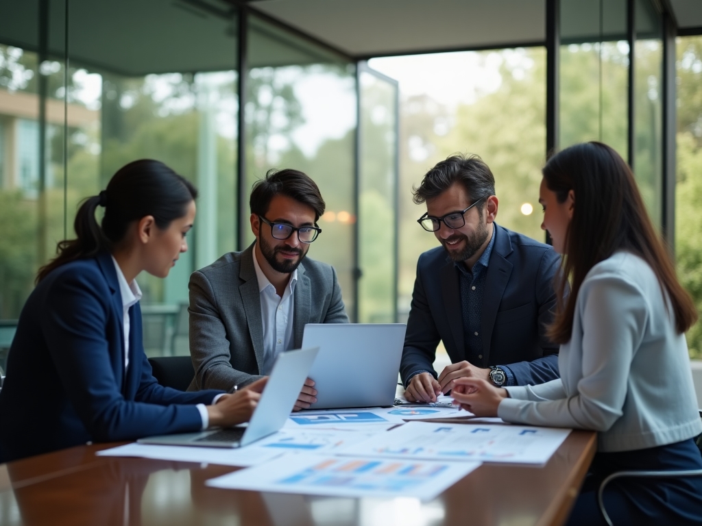 Colaboración en oficina moderna